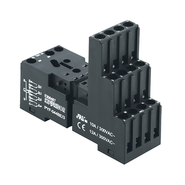 Монтажные колодки KIPPRIBOR PYF-044BE, PYF-144BE (для 4-контактных промежуточных реле серии RP) изображение 1
